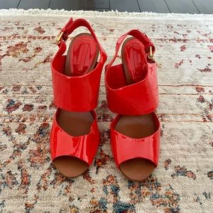 BCBG Open Toe Patent Heels